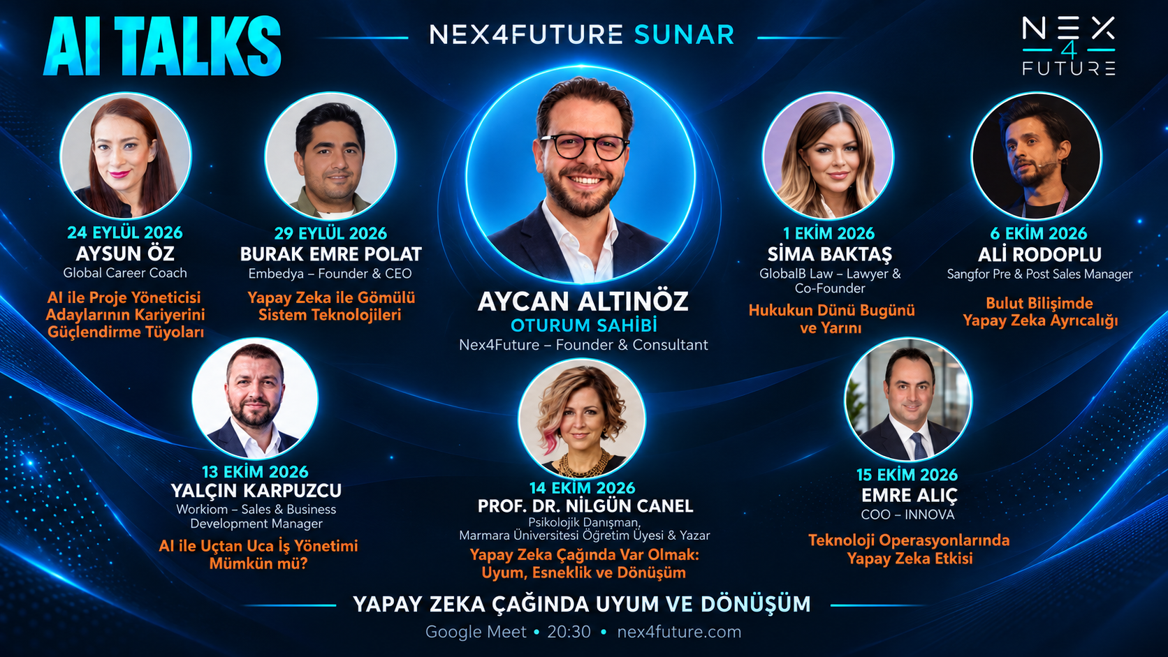 AI Talks: Nex4Future sunar — 24 Eylül–15 Ekim 2026 etkinlik seçkisi